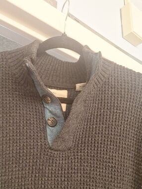 Weatherproof Vintage Charcoal Knit Button Sweater